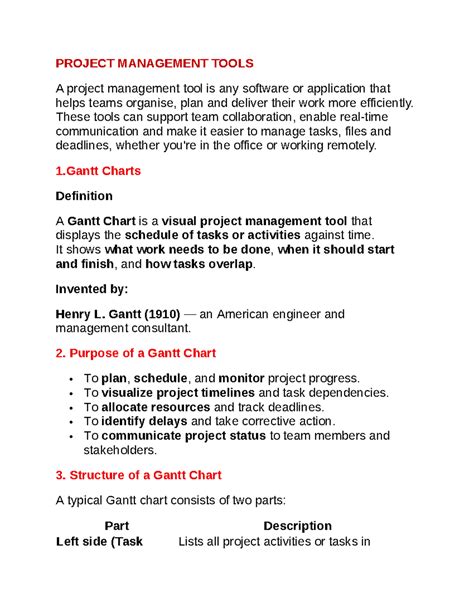 Gantt Chart Overview for Project Management Tools (PMT 101) - Studocu