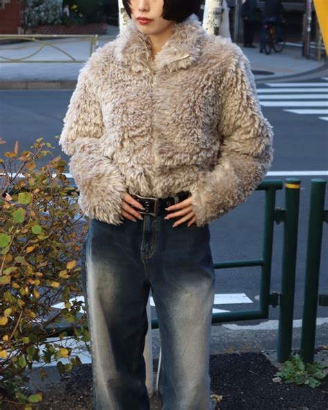 fake fur double zip short blouson | ROSE vintage