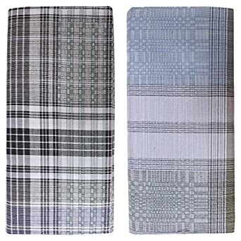 KIBS Lungi Men's Cotton Lungi (Multi-Coloured, Set of 2, 2.10 meter ...