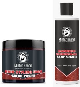 Mister Beard Hair Styling Wax Creme Power 100gm with Bamboo Charcoal ...