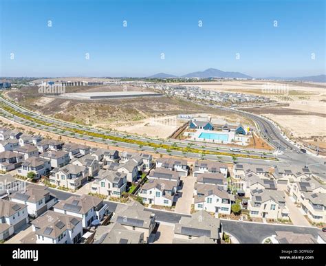 New development real estate. Aerial view of residential houses and ...