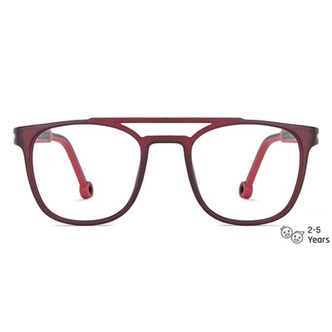 Buy Kids Glasses: Matte Maroorn Transparent Red Black Full Rim Square ...