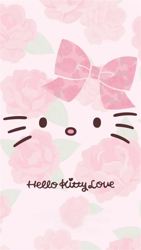 Download Cute Pink Hello Kitty Painted Portrait Wallpaper | Wallpapers.com