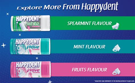 Happydent White, Xylitol Sugarfree Spearmint Flavour, Chewing Gum ...