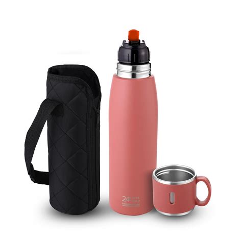 CELLO Duro Cup Style Thermosteel Flask, 500ml, Red | 24 Hours Hot ...