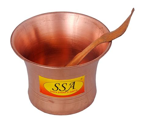 Pure Copper Puja Patra | Punch Patra | Jal Patra with Plate & Achmani ...