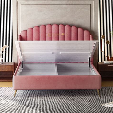 Harvey Scalloped Upholstered Wingback Bed