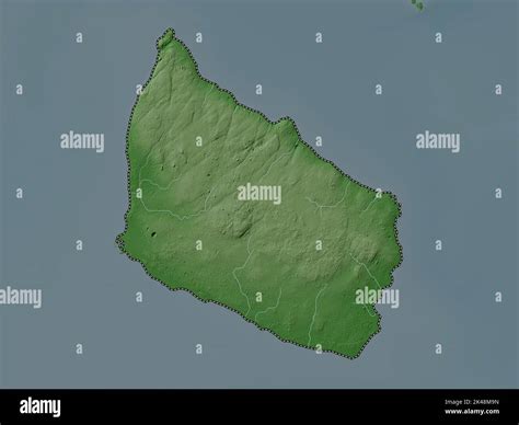 Bornholm, island of Denmark. Elevation map colored in wiki style with lakes and rivers Stock ...