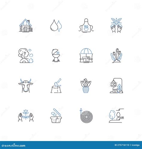 Soil Conservation Line Icons Collection. Erosion, Composting, Terrace, Mulch, Fertilizer ...