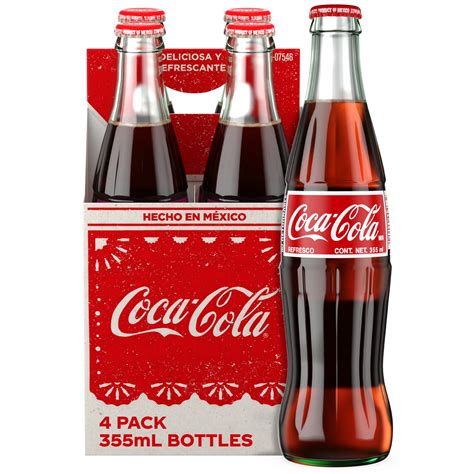 Coca-Cola Cane Sugar Mexican Soda Pop, 355 ml, 4 Pack Glass Bottle ...