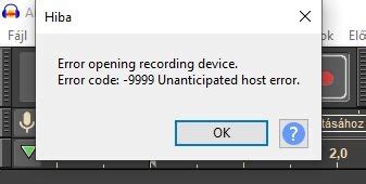 Image result for Audacity Error Code 9999