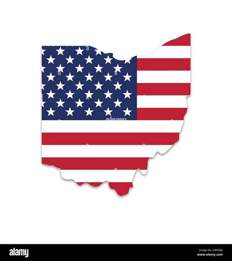 ohio oh state shape with USA united states of america flag vector ...