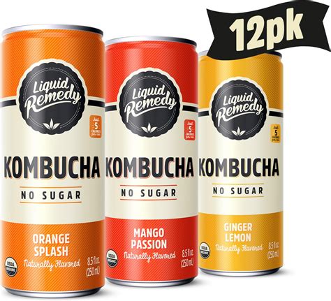 Amazon.com: Liquid Remedy Kombucha Sugar Free Organic Drink, Low ...