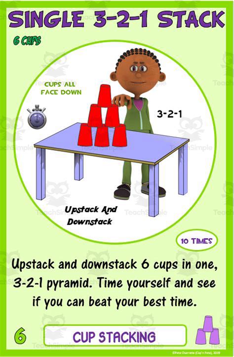 PE Equipment Challenge Cards: Cup Stacking Tasks by Teach Simple