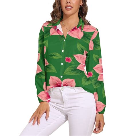 Blouses Women Floral Shirt Autumn Long Sleeve Lapel Tops - Walmart.com