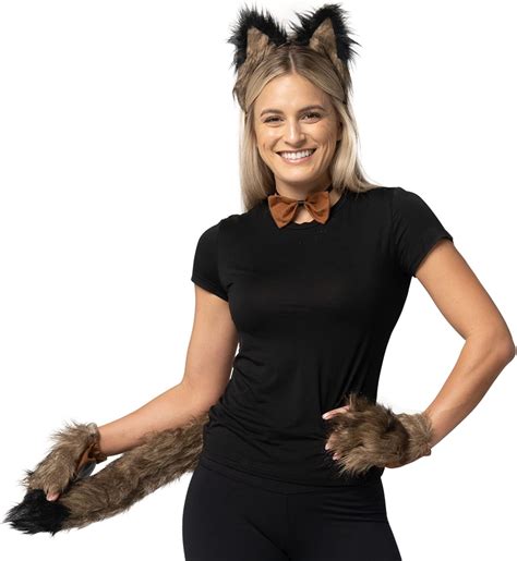 Buy Spooktacular Creations Wolf Ears Tail and Gloves Set, Furry Fox ...