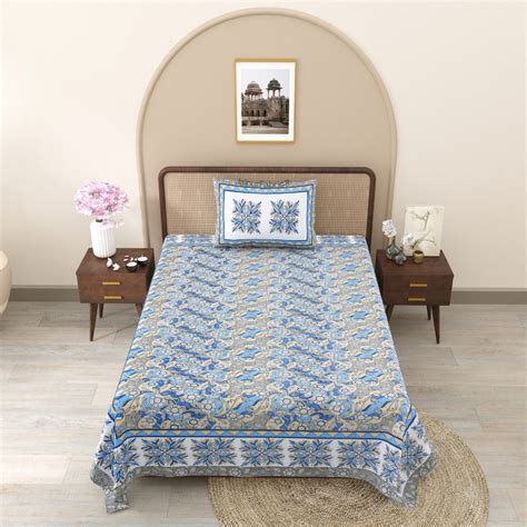 Gracious Spread Grey Cotton Single Bedsheet – JaipurFabric®