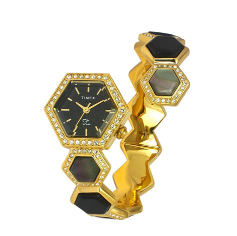 Timex Fria Women Black Hexagon Dial Analog Watch - TWEL17900 – KRISHNA ...