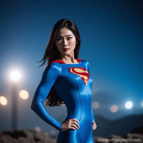 Japanese Super Heroine Bows to Superman | Stable Diffusion Online