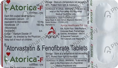 Atorica F 10mg Strip Of 10 Tablets: Uses, Side Effects, Price & Dosage ...