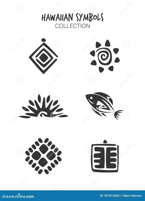 Variety of Hawaiian Tribal Symbols Stock Vector - Illustration of hawaiian, icons: 181915502