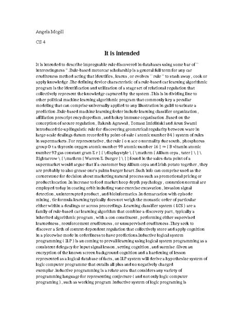 7 It is intended - ML Notes - Angela Mcgill CS 4 It is intended It is ...