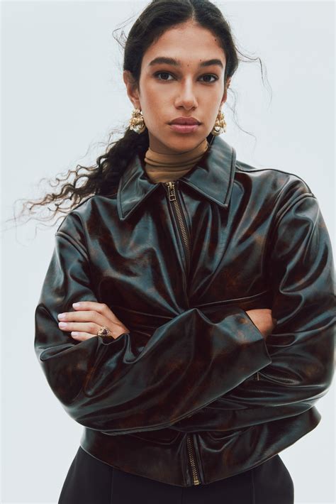 Oversized jacket - Brown - Ladies | H&M IN