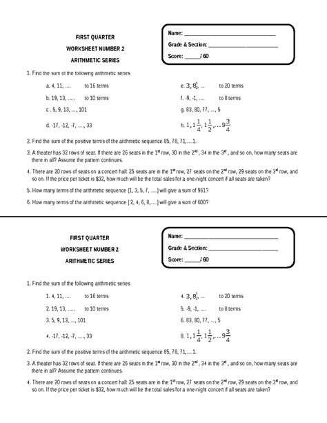 Arithmetic Sequence Grade 7 的图像结果