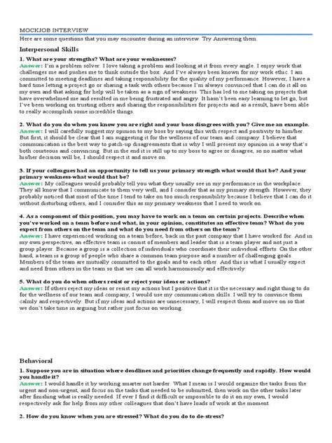 Image result for Sample of Mock Interview