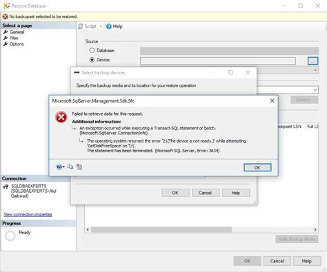 Troubleshooting: Restore error - The process cannot access the file ...