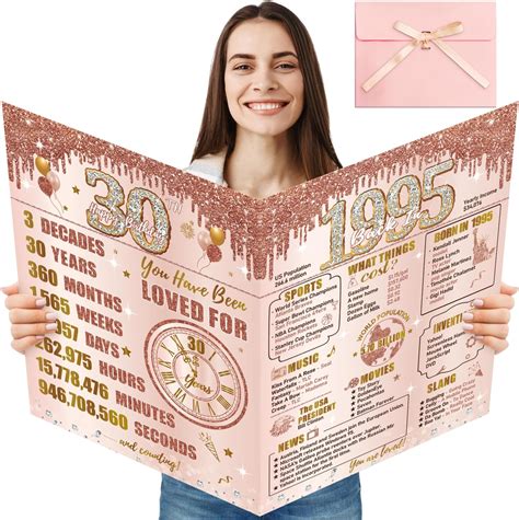 Amazon.com : Turypaty Large 30th Birthday Card With Envelope for Girls ...
