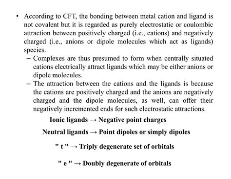 Crystal Field Theory (CFT) | PDF