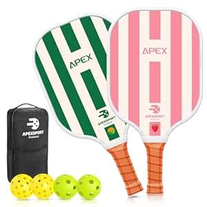 Buy Pickleball Paddles Set of 2, USAPA Approved Lightweight Fiberglass ...