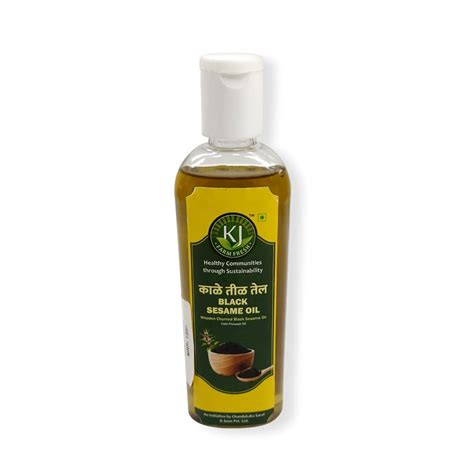 KJ Farm Fresh Wooden Churned Black Mole Oil (Sesame) Kale Til 100 Ml ...
