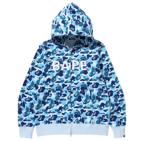 A Bathing Ape Men ABC Camo Bape Full Zip Hoodie blue