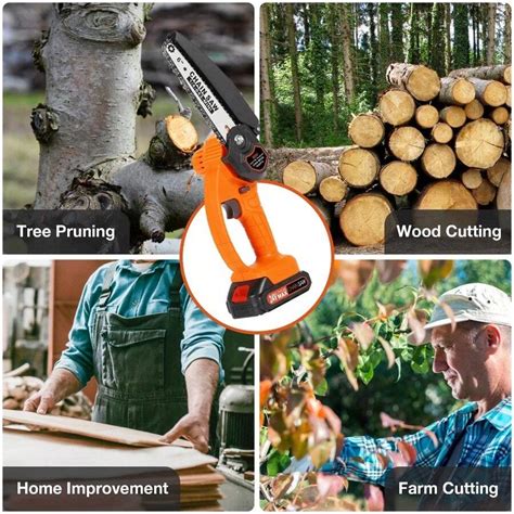 Sierra de cadena mini de 6 pulgadas de 24V con batería recargable ...