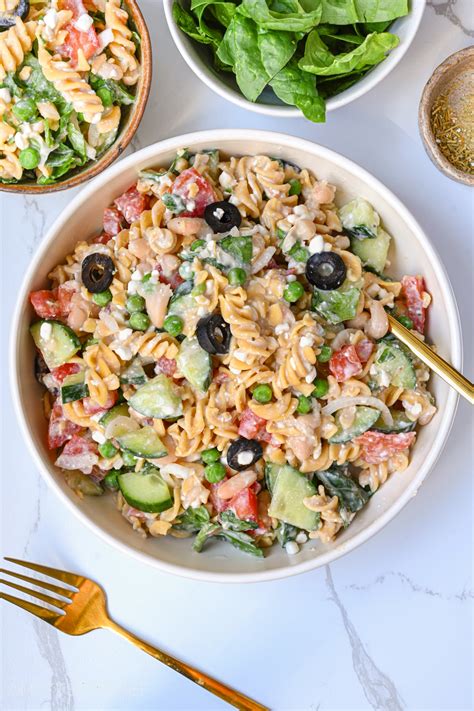 Healthy High Protein Pasta Salad {25g Protein}