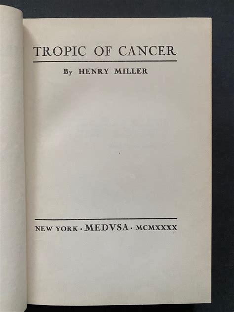 Tropic Of Cancer Henry Miller First Pirated American Edition,Rare Books ...