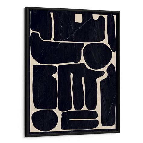 Noir Shapes – Monochrome Abstract Canvas | Modern Black & White Wall ...