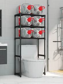 1set Black 3-layer Bathroom Storage Rack With Floor Stand, Suitable For ...