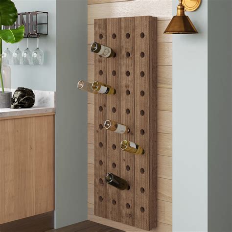 Wade Logan® Brown Wood Tall 40 Hole Wall Wine Rack, 21" x 4" x 57 ...