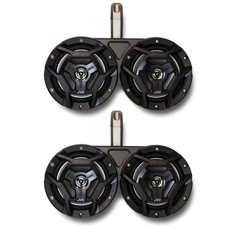 KICKER Marine KMTED Black Tower Enclosures Compatible with (4) 6.5 ...