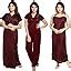 Buy Bombshell Women's Satin Solid Nightwear Set Pack of 4 ...