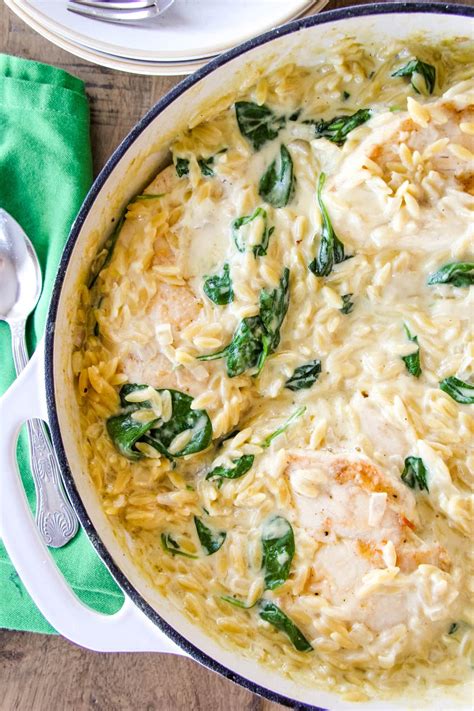 Creamy Chicken Orzo - Our Tasty Kitchen