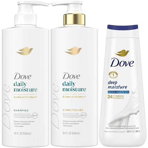 Amazon.com : Dove Daily Moisture Shampoo & Conditioner Set with Deep ...