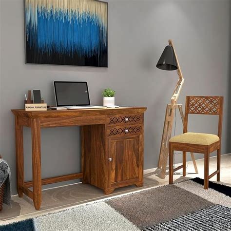 ANANYA FURNITURE Sheesham Wood Writing Study Table with Chair for ...
