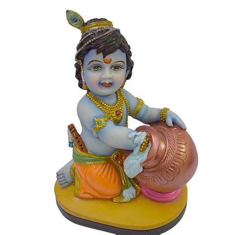 Buy Gallery99 Polyresin Blue Handpainted Lord Krishna Makhan Chor Kanha ...