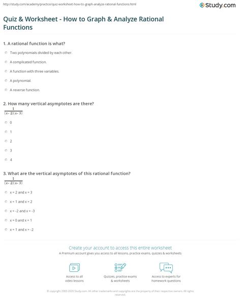 Image result for Graph Rational Functions Worksheet