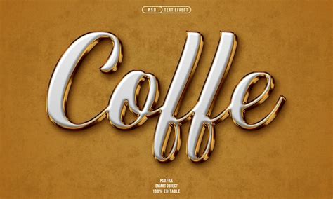 Coffe 3d editable text effect | Free PSD