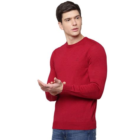 Shop Gant Men Red Solid Round Neck Sweater - GANT India